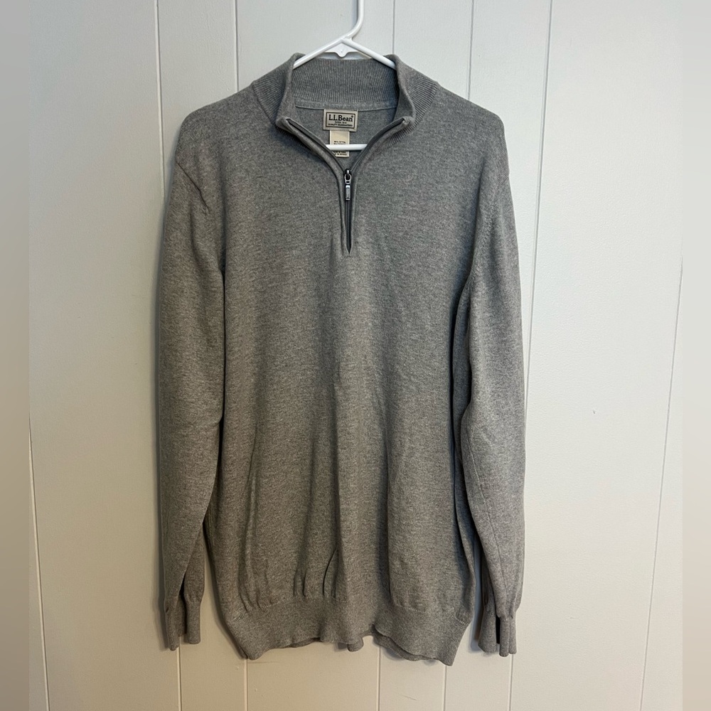 L.L. Bean cashmere cotton blend quarter zip size XL tall